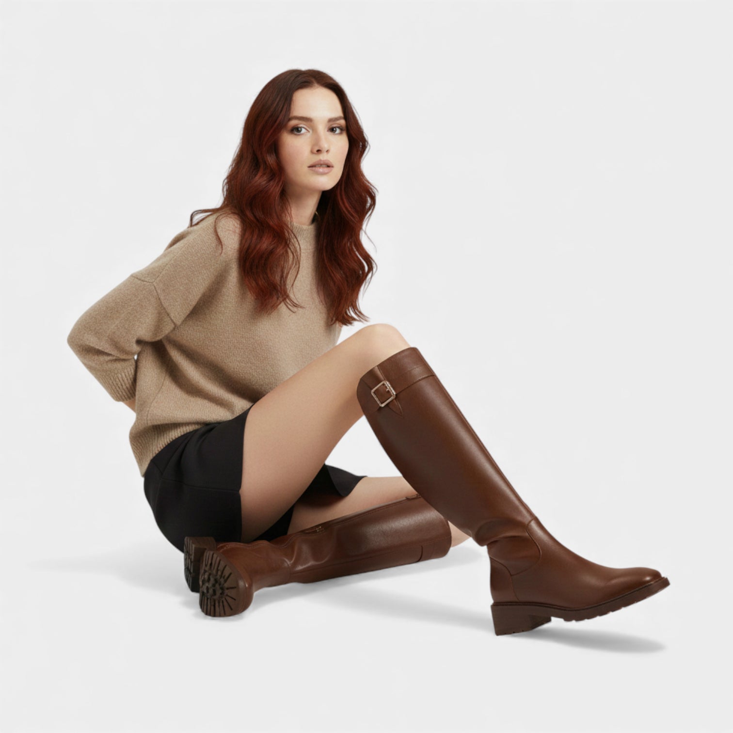 botas altas marrones elegantes | cuero artesanal