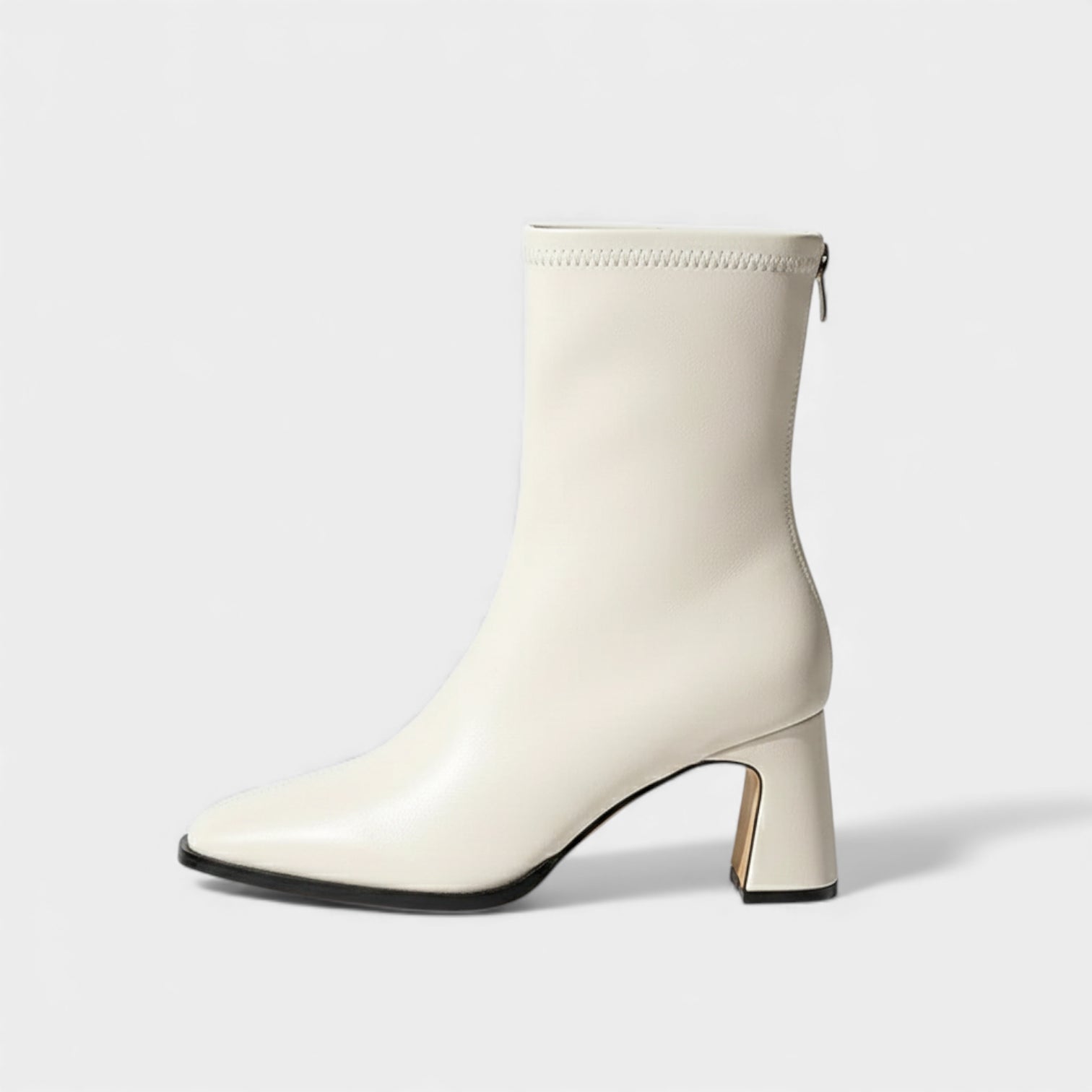 botín negro elegante | punta cuadrada | tacón de bloque estable