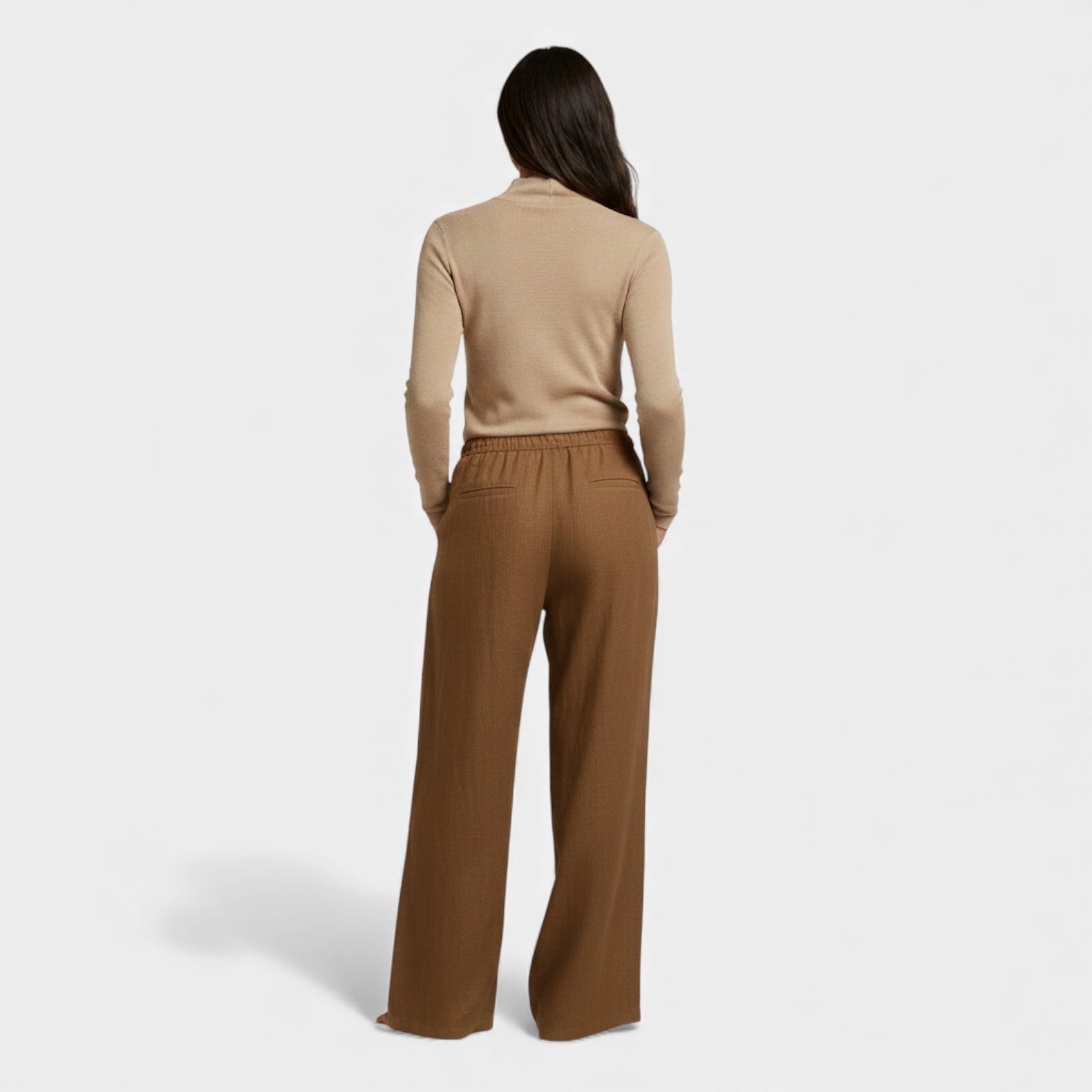 pantalón de pierna ancha elegante | talle alto | pliegues sofisticados