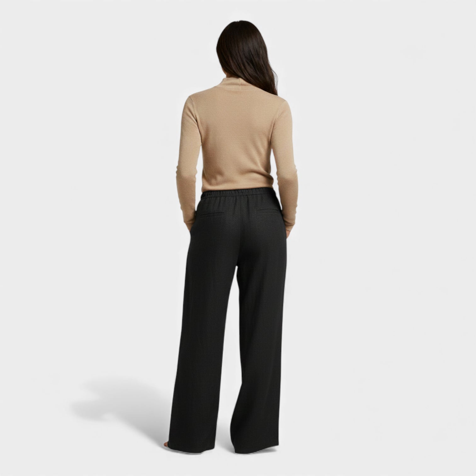 pantalón de pierna ancha elegante | talle alto | pliegues sofisticados